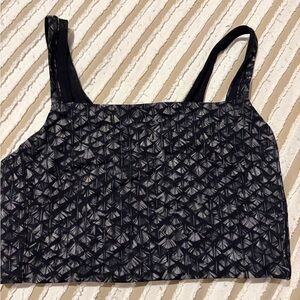 Lululemon Athletica Black Geometric Crop Top